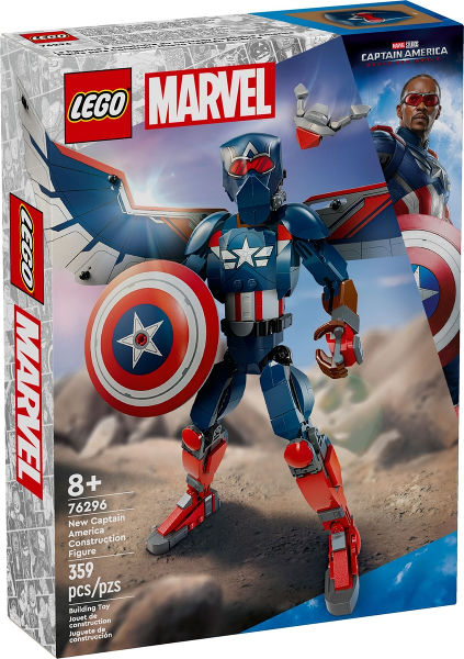 Box art for LEGO Super Heroes New Captain America Construction Figure 76296