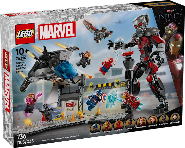 Box art for LEGO Super Heroes Captain America: Civil War Battle 76314