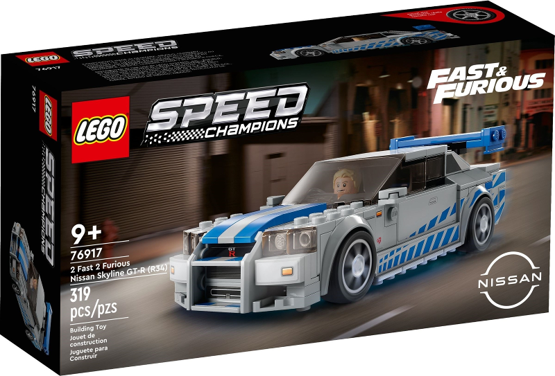 Box art for LEGO SPEED CHAMPIONS 2 Fast 2 Furious Nissan Skyline GT-R (R34) 76917