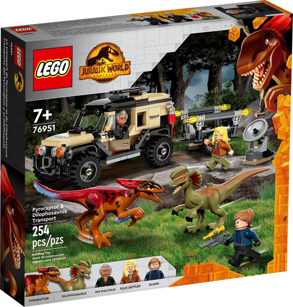 Box art for LEGO Jurassic World Pyroraptor & Dilophosaurus Transport 76951