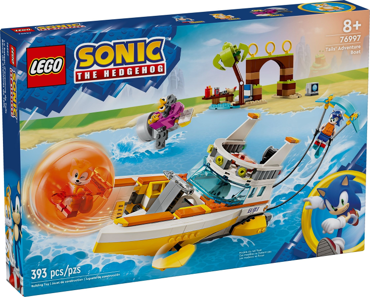 Box art for LEGO Sonic the Hedgehog Tails' Adventure Boat 76997