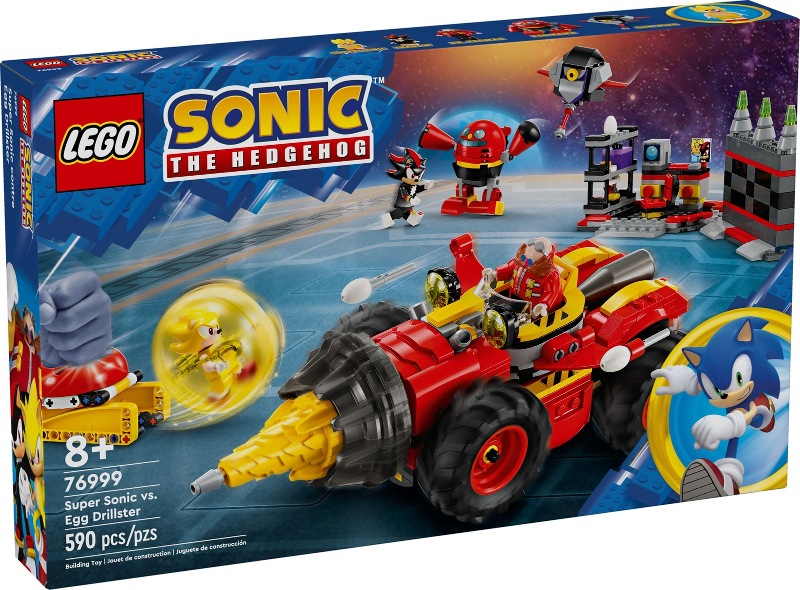 Box art for LEGO Sonic the Hedgehog Super Sonic vs. Egg Drillster 76999