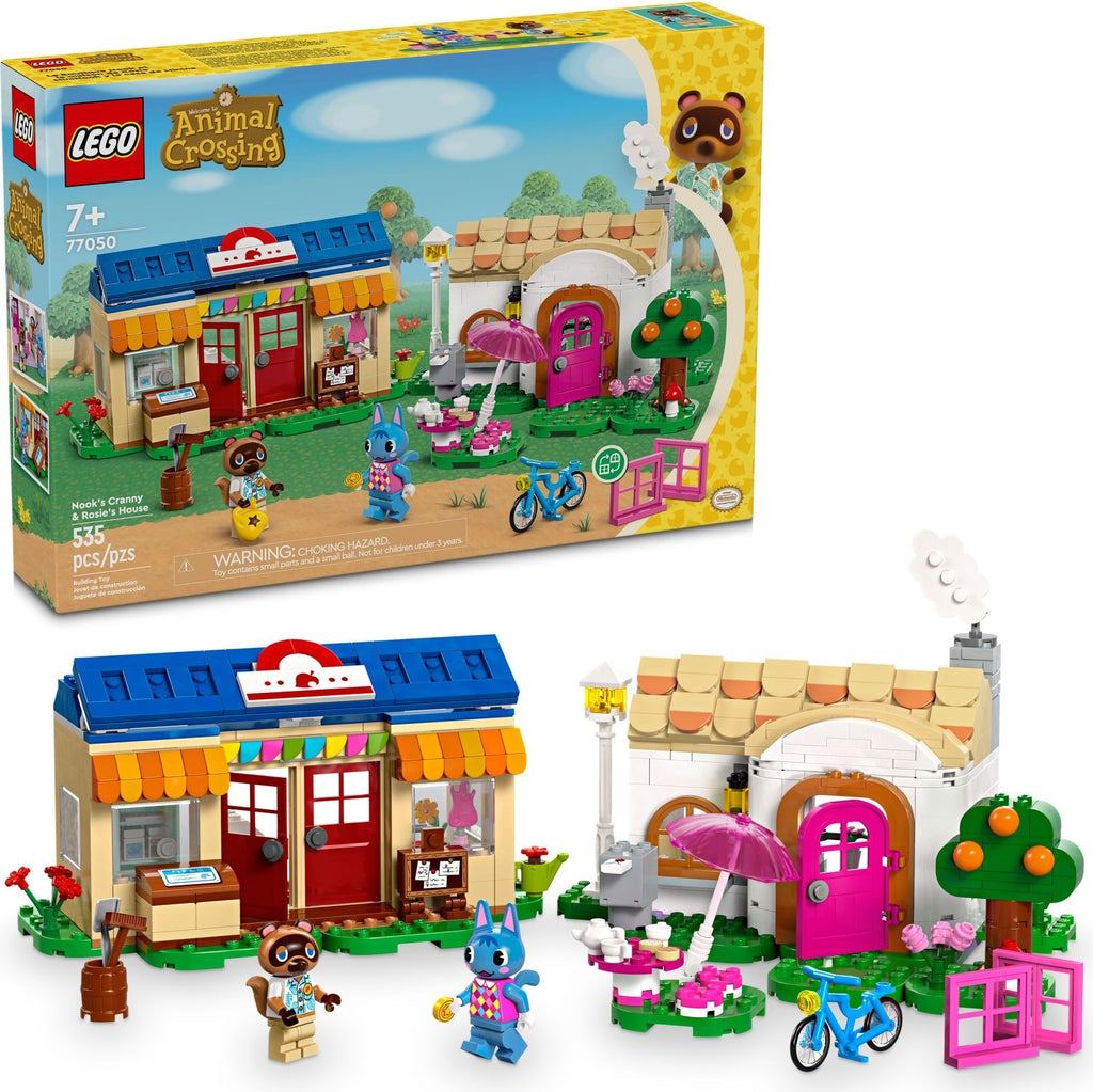 Box art and display for LEGO Animal Crossing Nook's Cranny & Rosie's House 77050