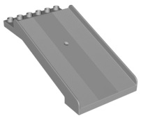 Display of LEGO part no. 77274 which is a Light Bluish Gray Duplo Track Raised Ramp 12 x 6 x 8 