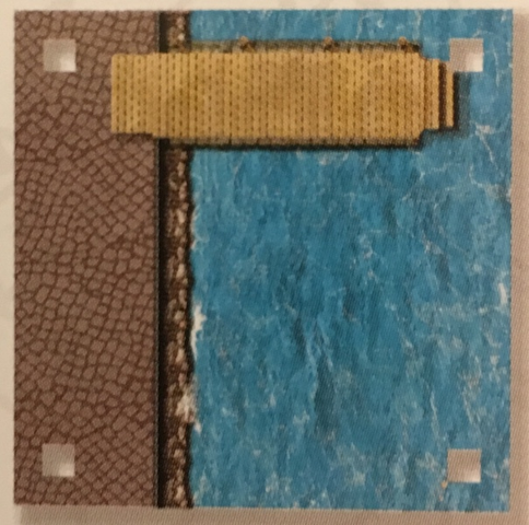 Display of LEGO part no. 853841ppr01 which is a n/a Paper Playmat Sea, Double-Sided, Water with Beach/Water with Straight Coast and Platform (853841) 