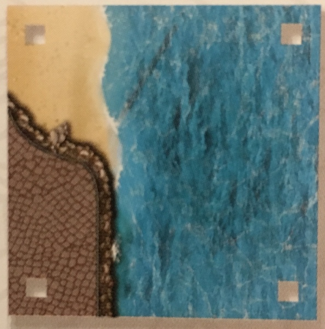 Display of LEGO part no. 853841ppr02 which is a n/a Paper Playmat Sea, Double-Sided, Water/Water with Curved Coast (853841) 