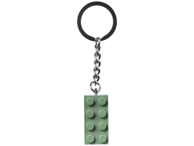 Box art for LEGO 2 x 4 Brick, Sand Green Key Chain 