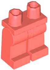 Display of LEGO part no. 970c00 Hips and Legs Plain which is a Coral Hips and Legs Plain