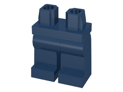 Display of LEGO part no. 970c00 which is a Dark Blue Hips  and Legs Plain 