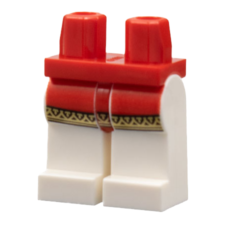 LEGO Minifigure Part 970c01pb59 Hips and White Legs with Red Surcoat with Gold Border Pattern