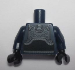 Display of LEGO part no. 973pb2211c01 which is a Dark Blue Torso Dark Bluish Gray Chest Armor and Black Belt Pattern (Kendo Fighter) / Arms / Black Hands 