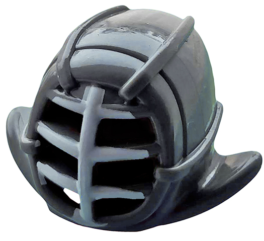 Minifigure Headgear Helmet Ninjago Kendo with White Grille Mask Patte Bricker King