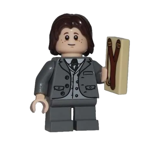 This LEGO minifigure is called, Danny Reid *with slingshot tile. It's minifig ID is tlr013.