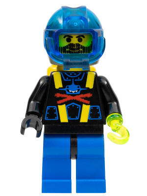 This LEGO minifigure is called, Aquashark Hybrid . It's minifig ID is aqu008.