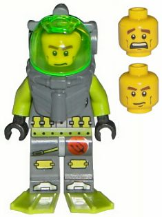 This LEGO minifigure is called, Atlantis Diver 1, Axel . It's minifig ID is atl001.