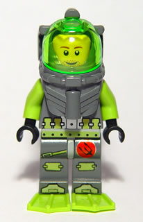 This LEGO minifigure is called, Atlantis Diver 4, Lance Spears with Flippers . It's minifig ID is atl006.
