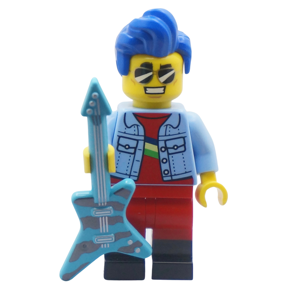 Display of LEGO Minifigure Rock Star bam2023bk01