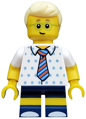 This LEGO minifigure is called, Birthday Party Boy, Series 18 (Minifigure Only without Stand and Accessories) . It's minifig ID is col327.