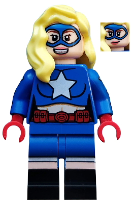 This LEGO minifigure is called, Stargirl, DC Super Heroes (Minifigure Only without Stand and Accessories) . It's minifig ID is colsh04.