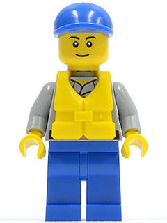 This LEGO minifigure is called, Coast Guard City, Crew Member, Blue Cap . It's minifig ID is cty0408.