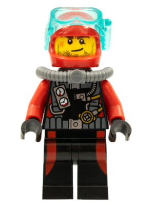 This LEGO minifigure is called, Scuba Diver, Male without Flippers . It's minifig ID is cty0599.