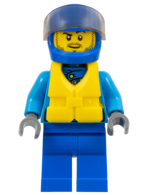 This LEGO minifigure is called, Race Boat Driver . It's minifig ID is cty0646.