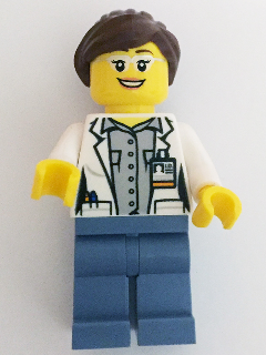 This LEGO minifigure is called, Volcano Explorer, Female Scientist . It's minifig ID is cty0680.