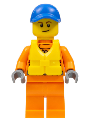 This LEGO minifigure is called, Coast Guard City, Rescue, Life Jacket . It's minifig ID is cty0818.