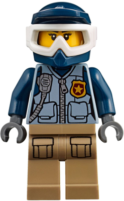 This LEGO minifigure is called, Mountain Police, Officer Female, Dirt Bike . It's minifig ID is cty0854.