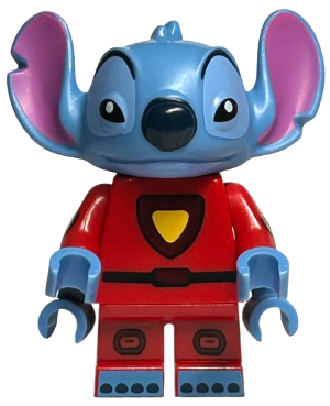 This LEGO minifigure is called, Stitch 626, Disney 100 (Minifigure Only without Stand and Accessories) *with blasters. It's minifig ID is dis107.