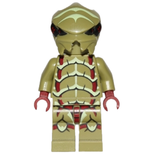 This LEGO minifigure is called, Alien Buggoid, Olive Green . It's minifig ID is gs001.