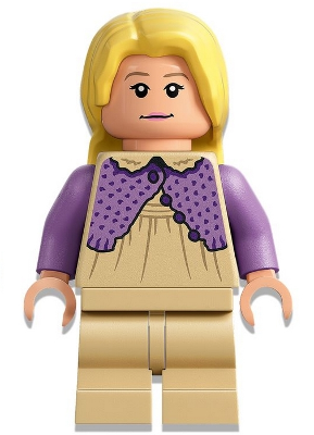 This LEGO minifigure is called, Luna Lovegood, Tan Dress . It's minifig ID is hp347.