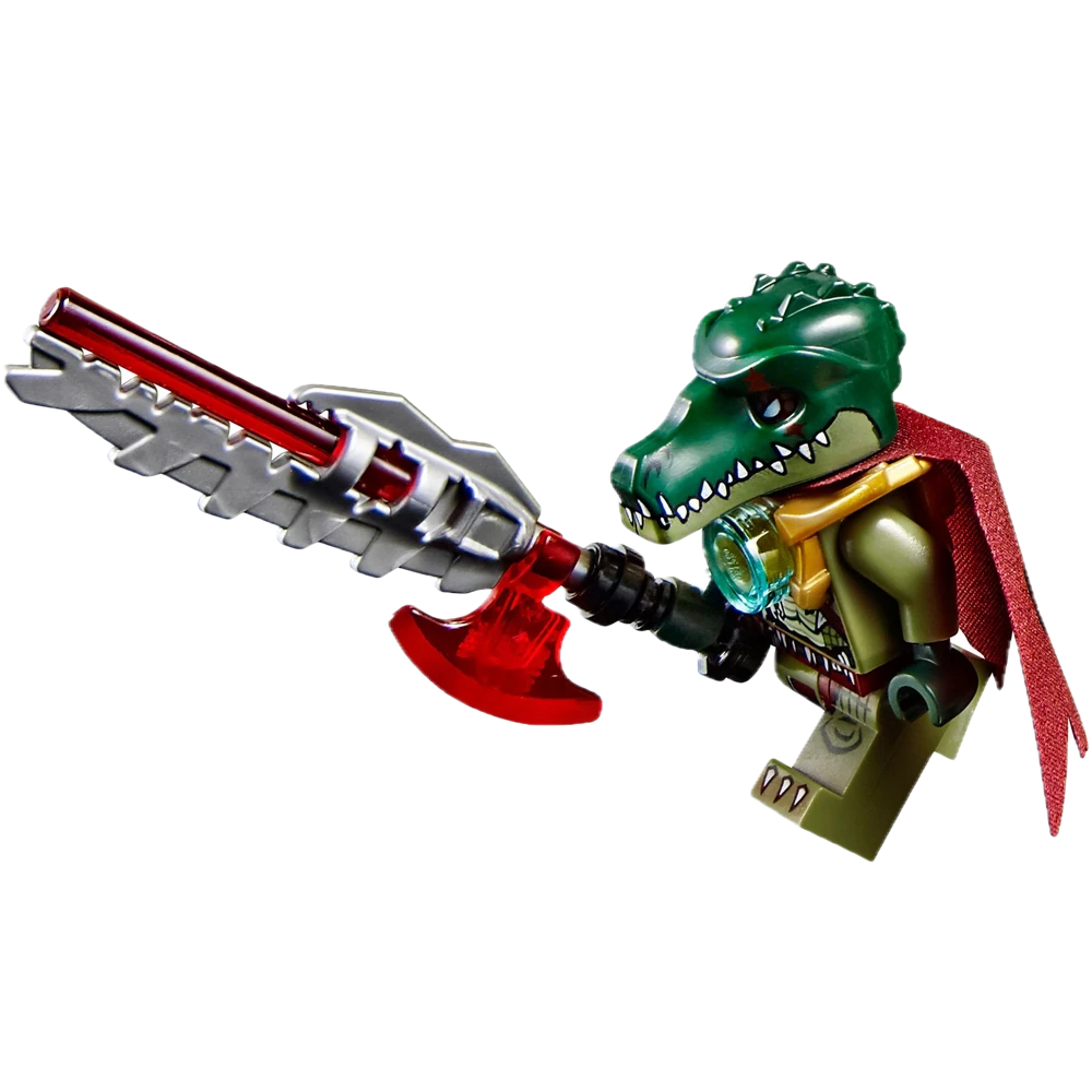 This LEGO minifigure is called, Cragger, Light Armor, Cape / *with weapon. It's minifig ID is loc024.