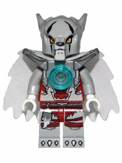 This LEGO minifigure is called, Worriz, Flat Silver Armor, Cape . It's minifig ID is loc038.