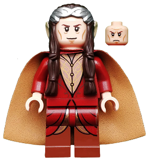 This LEGO minifigure is called, Elrond, Silver Crown, Dark Red Clothing . It's minifig ID is lor059.