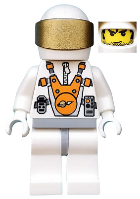 This LEGO minifigure is called, Mars Mission Astronaut with Helmet and Messy Hair and Stubble . It's minifig ID is mm003.