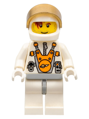 This LEGO minifigure is called, Mars Mission Astronaut with Helmet and Red-Brown Hair over Eye and Stubble . It's minifig ID is mm008.
