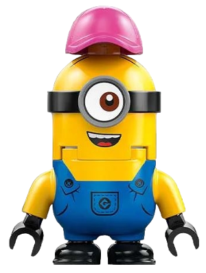 This LEGO minifigure is called, Minion Mel, Dark Pink Cap . It's minifig ID is mnn024.