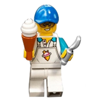 Display of LEGO Ninjago Hai with ice cream and spoon