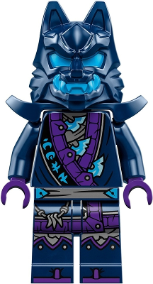 This LEGO minifigure is called, Wolf Mask Warrior / Wolf Mask Claw Warrior , Dark Blue and Dark Azure Mask, Shoulder Armor . It's minifig ID is njo851.