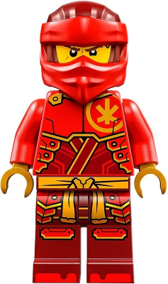 This LEGO minifigure is called, Kai, Dragons Rising, Dark Red and Red Head Wrap . It's minifig ID is njo858.