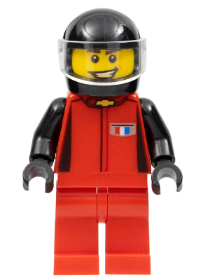 This LEGO minifigure is called, 2016 Chevrolet Camaro Driver . It's minifig ID is sc027.