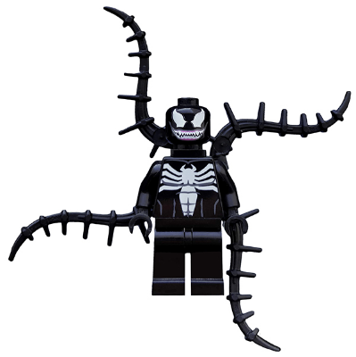 This LEGO minifigure is called, Venom, Teeth Together, 4 Back Appendages Spiked . It's minifig ID is sh0055.