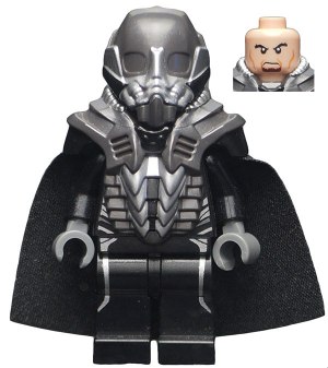 This LEGO minifigure is called, General Zod, Helmet, Cape / *with blaster. It's minifig ID is sh0076.