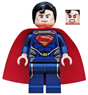 This LEGO minifigure is called, Superman, Dark Blue Suit, Starched Fabric Cape . It's minifig ID is sh0077.