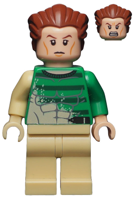 This LEGO minifigure is called, Sandman, Tan Legs . It's minifig ID is sh0191.