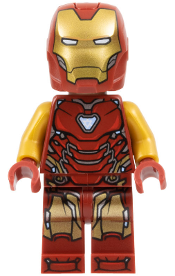 This LEGO minifigure is called, Iron Man, Mark 85 Armor, Large Helmet Visor *with energy accs.. It's minifig ID is sh0904.