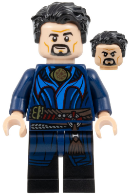 This LEGO minifigure is called, Doctor Strange, Brooch *with cape. It's minifig ID is sh0909.