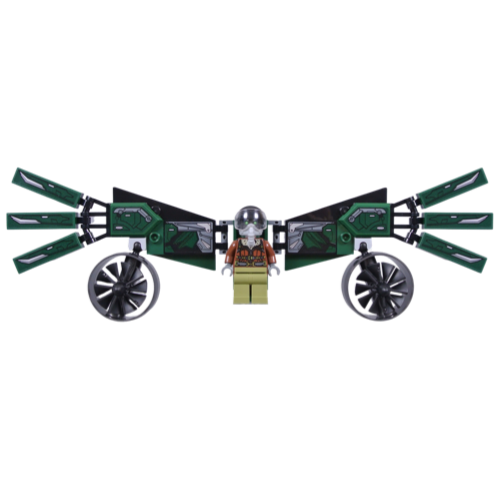 This LEGO minifigure is called, Vulture, Reddish Brown Bomber Jacket and Aviator Oxygen Mask *with wings. It's minifig ID is sh775.