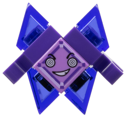 This LEGO minifigure is called, Kryptomite, Purple, Small Crystals, Hands . It's minifig ID is shg020.